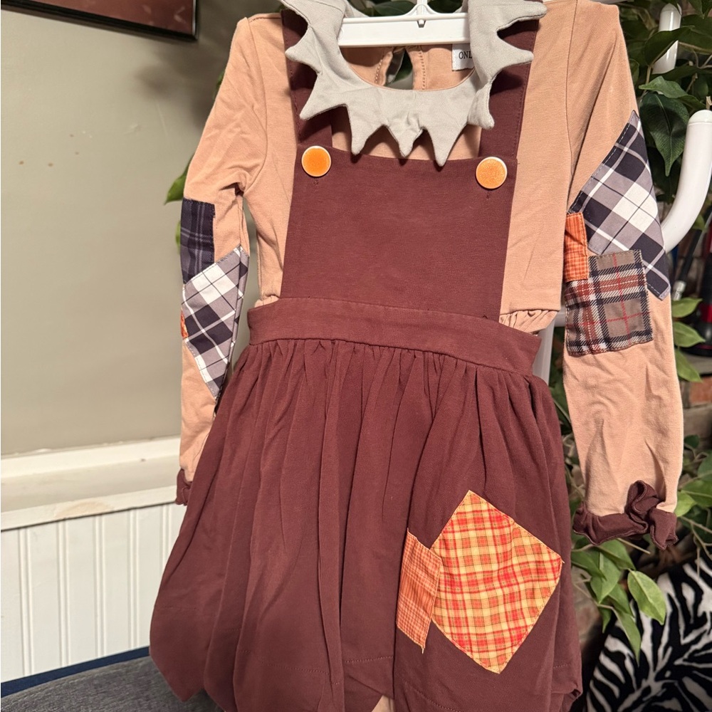 Charming Brown Kids Casual Dress - Picture 2 of 6